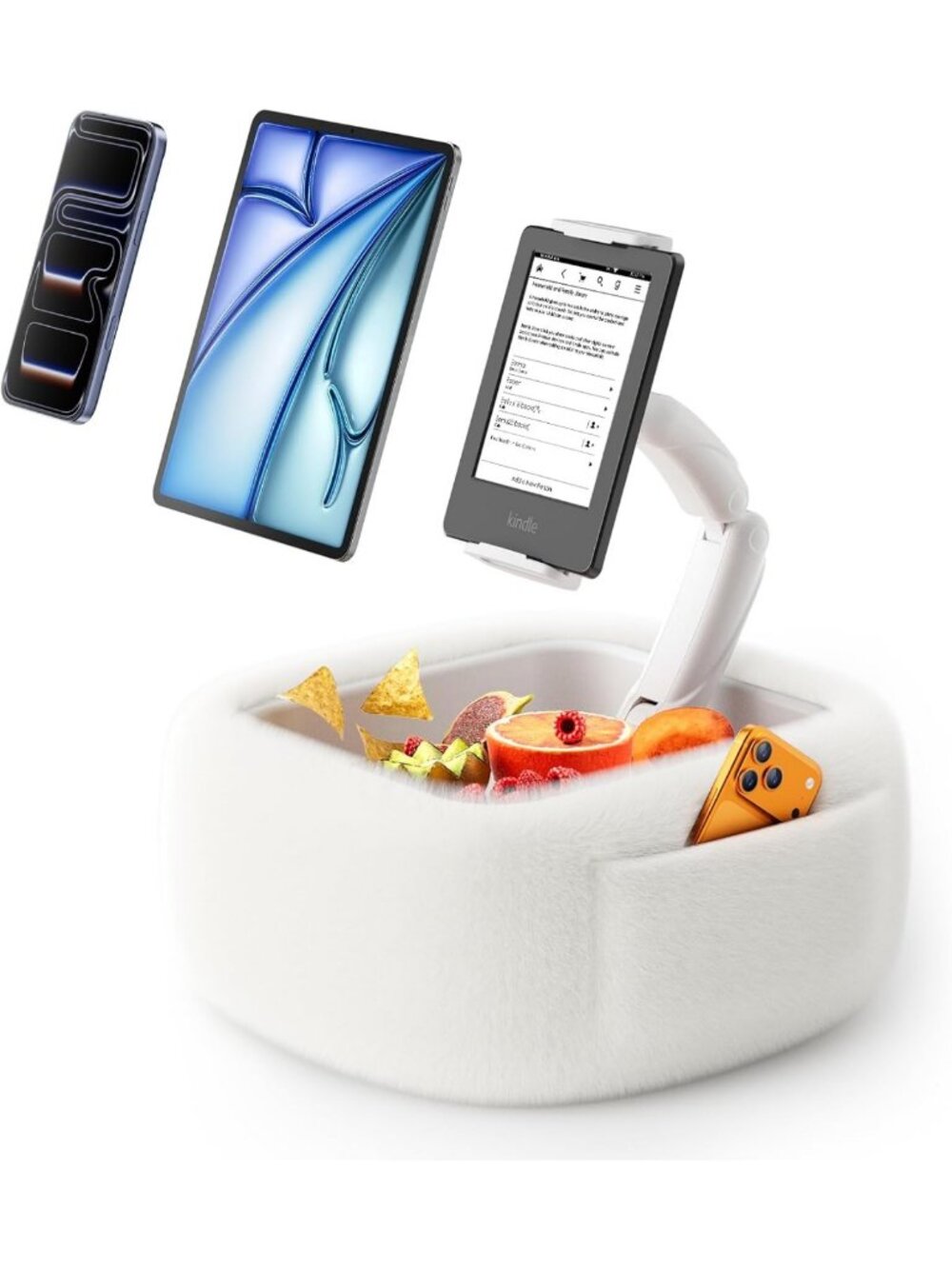 Tablet Pillow Stand for Kindle/iPad - Cozy Bed Holder, Adjustable & Portable